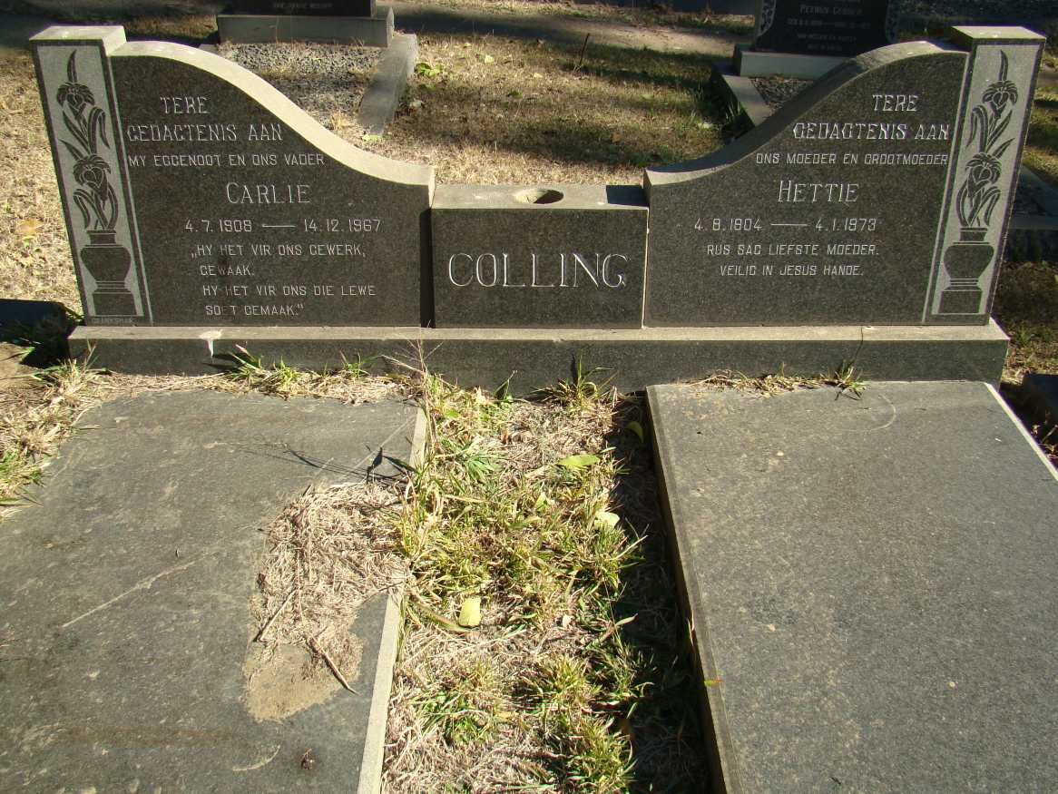 COLLING Carlie 1908-1967 &amp; Hettie 1904-1973