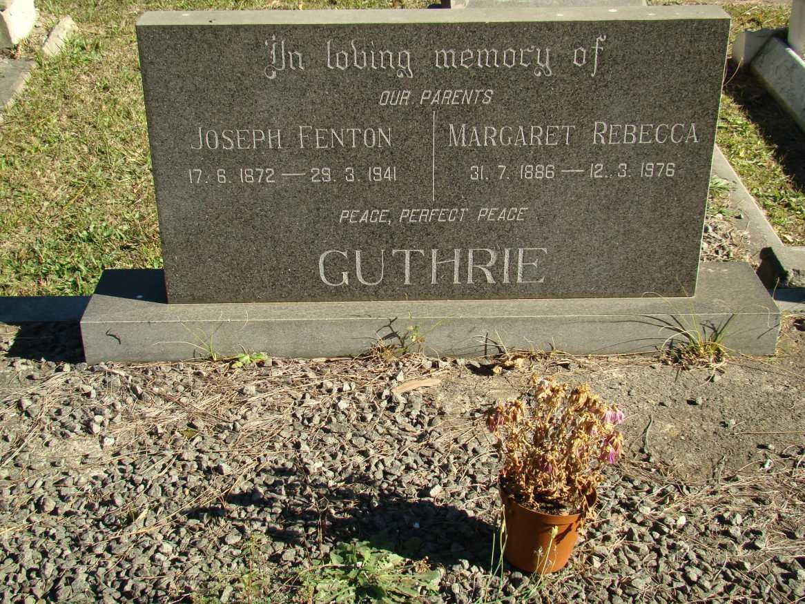 GUTHRIE Joseph Fenton 1872-1941 &amp; Margaret Rebecca 1886-1976