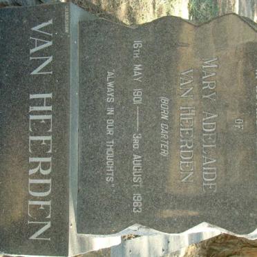 HEERDEN Mary Adelaide, van nee CARTER 1901-1963