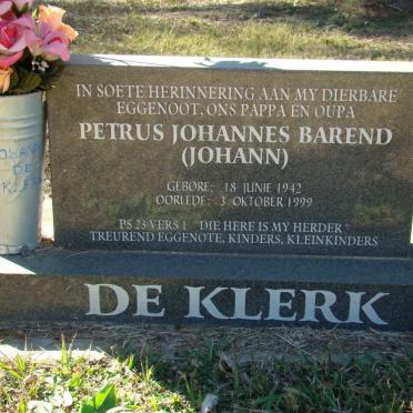 KLERK Petrus Johannes Barend, de 1942-1999