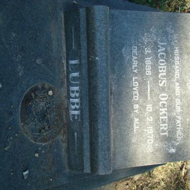 LUBBE Jacobus Ockert 1898-1970