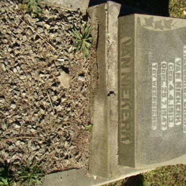 NIEKERK Theodorus Erens, van 1913-1947