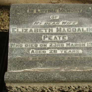 PEATE Elizabeth Magdalina -1944
