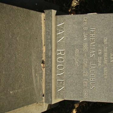 ROOYEN Jeremias Jacobus, van 1883-1968