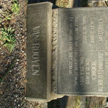 ROOYEN Christian, van 1862-1950 &amp; Johanna Elizabeth Hendrica 1870-1954