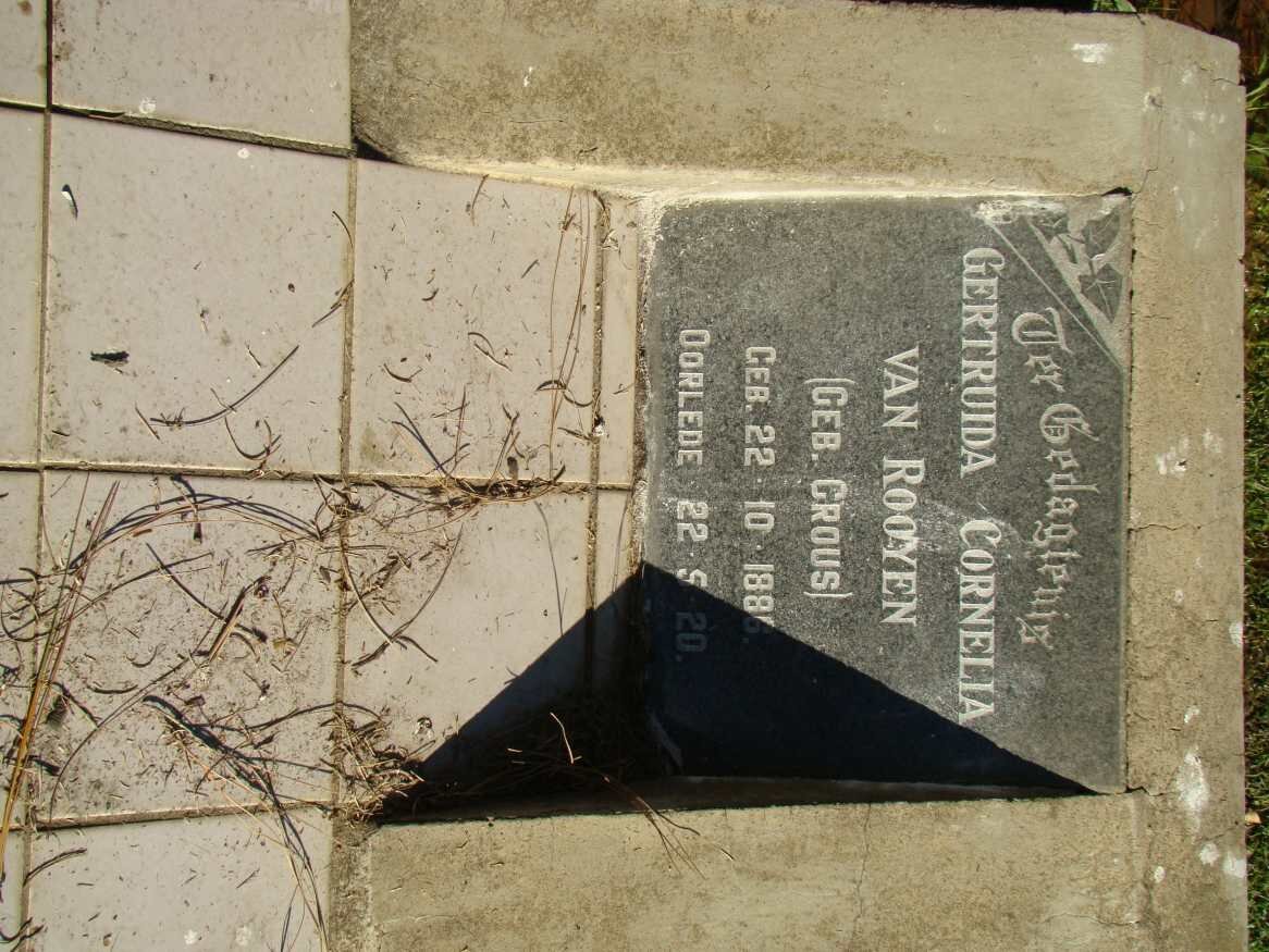 ROOYEN Gertruida Cornelia, van nee CROUS 1886-1920