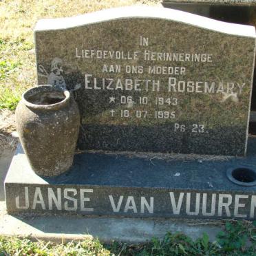 VUUREN Elizabeth Rosemary, Janse van 1943-1995