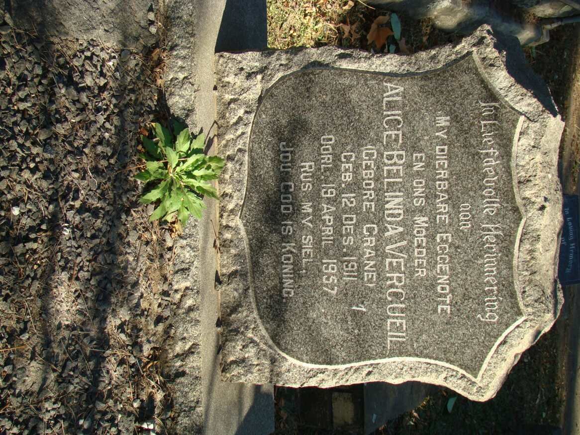 VERCUEIL Alice Belinda nee CRANE 1911-1957