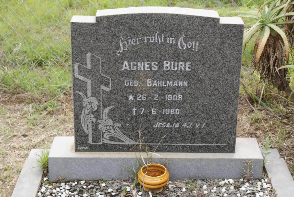 BURE Agnes nee BAHLMANN 1908-1980