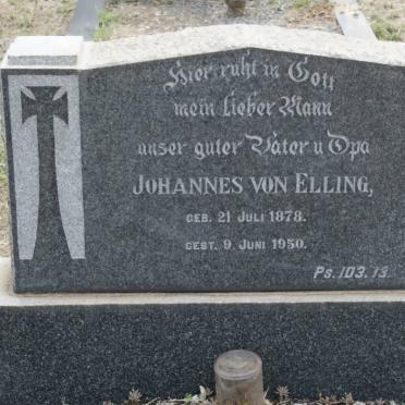 ELLING Johannes, von 1878-1950