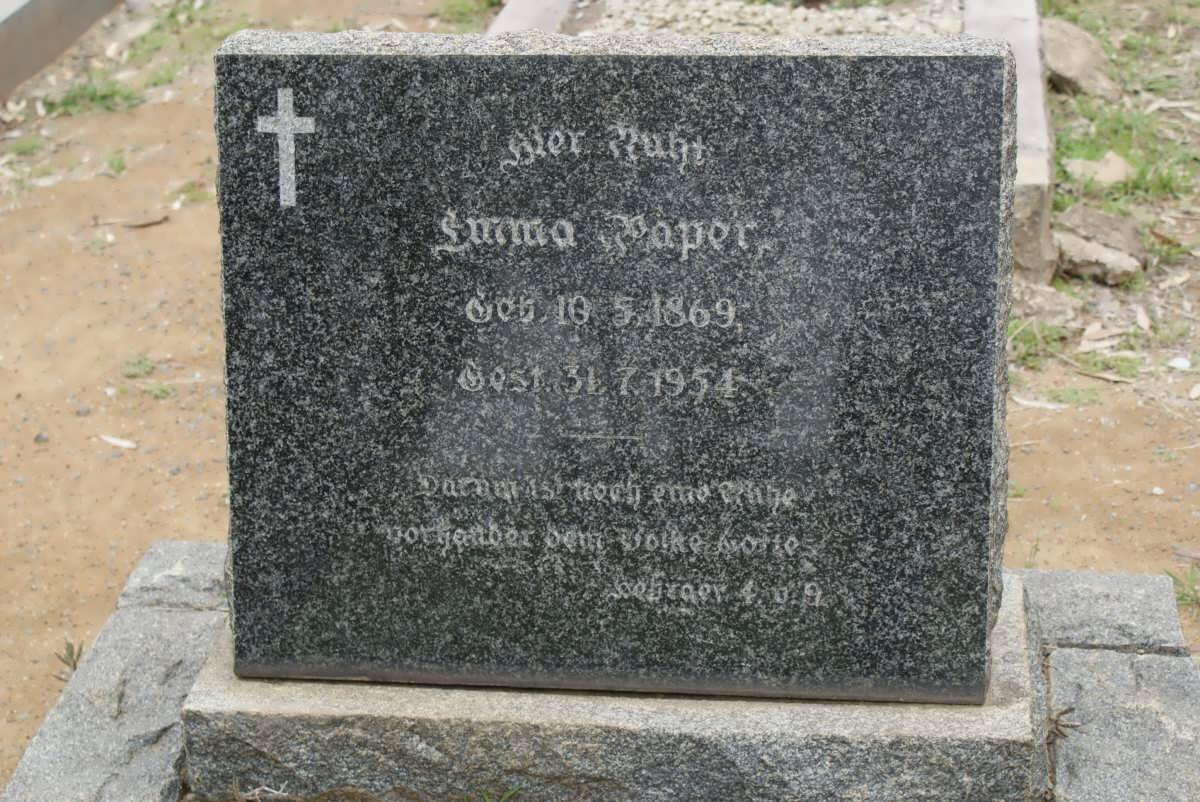 PAPER Emma 1869-1954