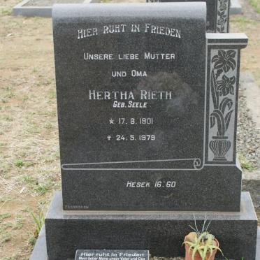 RIETH Hertha nee SEELE 1901-1979