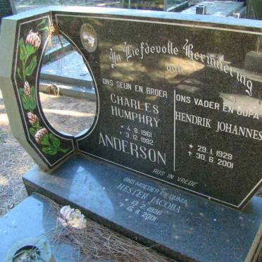 ANDERSON Hendrik Johannes 1929-2001 &amp; Hester Jacoba 1936-2001 :: ANDERSON Charles Humphry 1961-1982