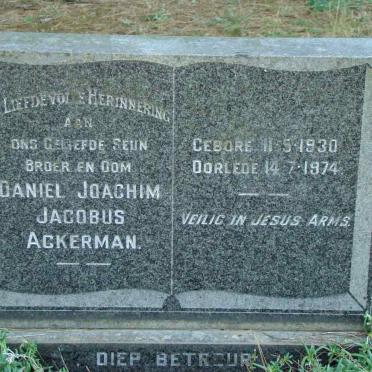 ACKERMAN Daniel Joachim Jacobus 1930-1974
