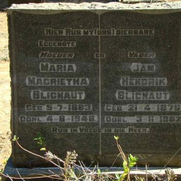 BLIGNAUT Jan Hendrik 1876-1962 &amp; Maria Magrietha 1883-1948