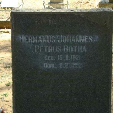 BOTHA Hermanus Johannes Petrus 1921-1952