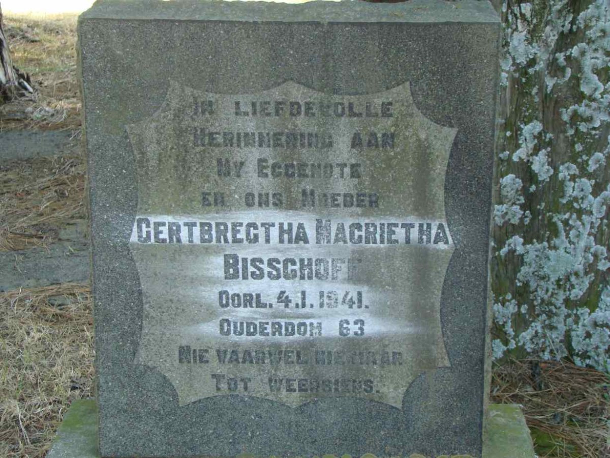 BISSCHOFF Gertbregtha Magrietha -1941