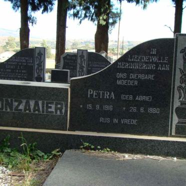 BOONZAAIER Petrus Johannes 1912-1979 &amp; Petra ABRIE 1916-1980 