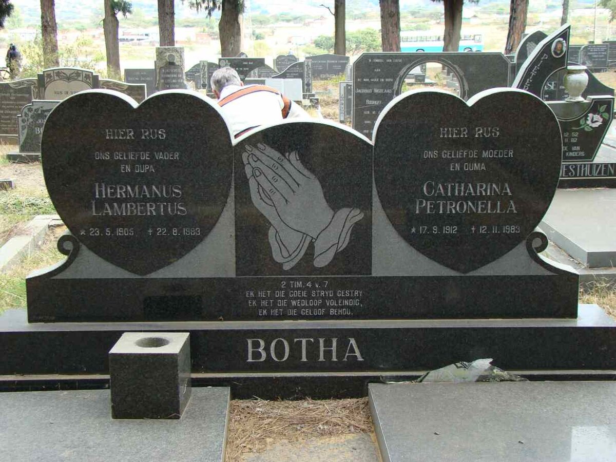 BOTHA Hermanus Lambertus 1905-1983 &amp; Catharina Petronella 1912-1983