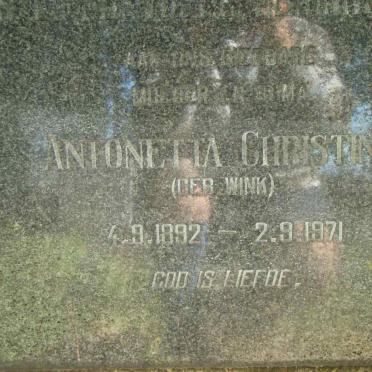 FERREIRA Antonetta Christina nee WINK 1892-1971 