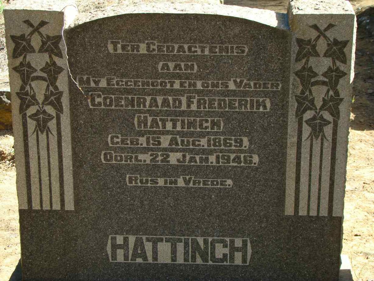 HATTINGH Coenraad Frederik 1869-1946