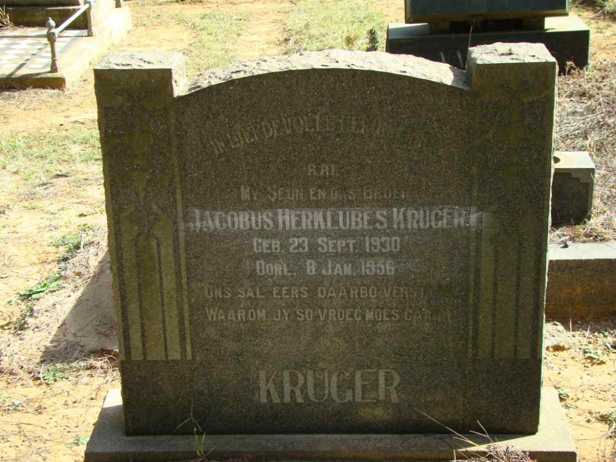 KRUGER Jacobus Herklubes 1930-1956