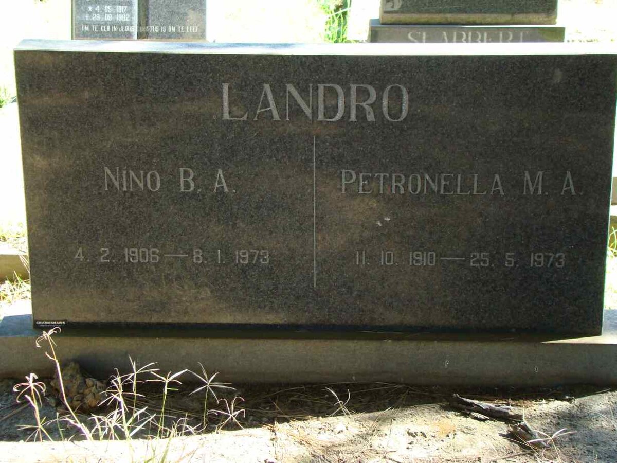 LANDRO Nino B.A. 1906-1973 &amp; Petronella M.A. 1910-1973