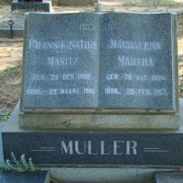 MULLER Frans Ignatius Maritz 1899-1961 &amp; Magdalena Martha 1904-1967