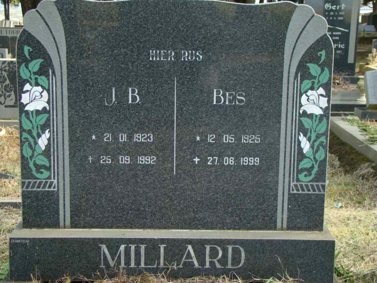 MILLARD J.B. 1923-1992 &amp; Bes 1925-1999