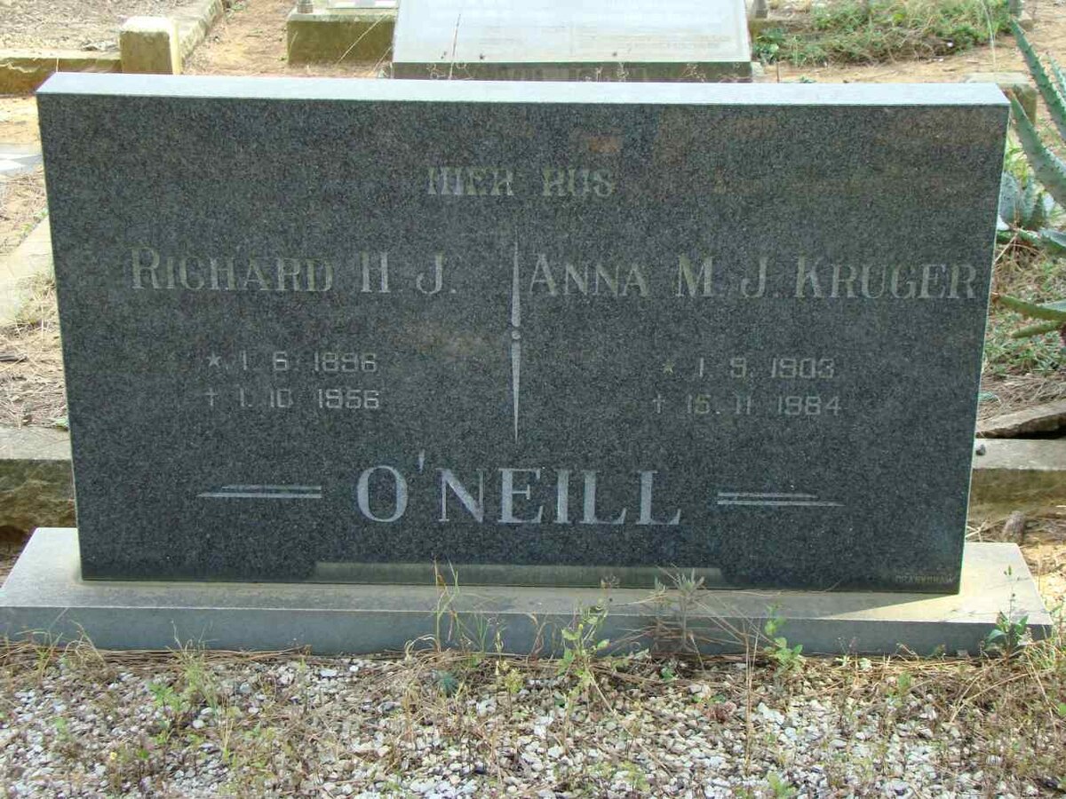 O'NEILL Richard H.J. 1896-1956 &amp; Anna M.J. KRUGER 1903-1984