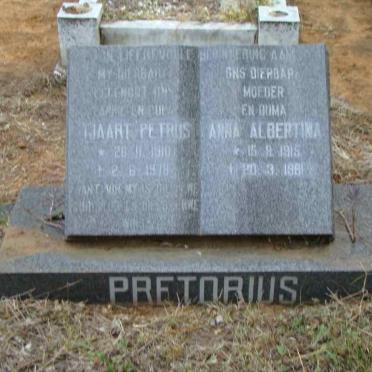 PRETORIUS Tjaart Petrus 1910-1978 &amp; Anna Albertina 1915-1981