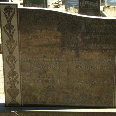 PRETORIUS Elsie Jacoba 1948-1972 :: LOTTERING Elsie Jacoba 1917-1971