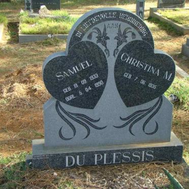 PLESSIS Samuel, du 1933-1990 &amp; Christina M. 1935-