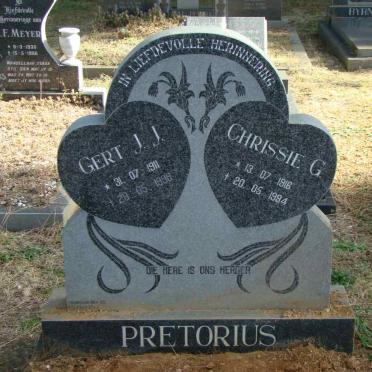 PRETORIUS Gert J.J. 1911-1998 &amp; Chrissie G. 1916-1994