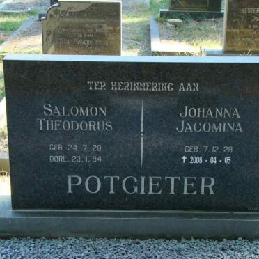 POTGIETER Salomon Theodorus 1920-1984 &amp; Johanna Jacomina 1928-2008