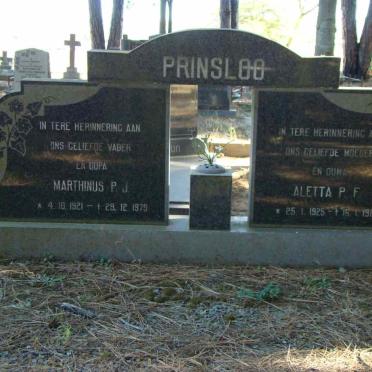 PRINSLOO Marthinus P.J. 1921-1979 &amp; Aletta P.F. 1925-1980