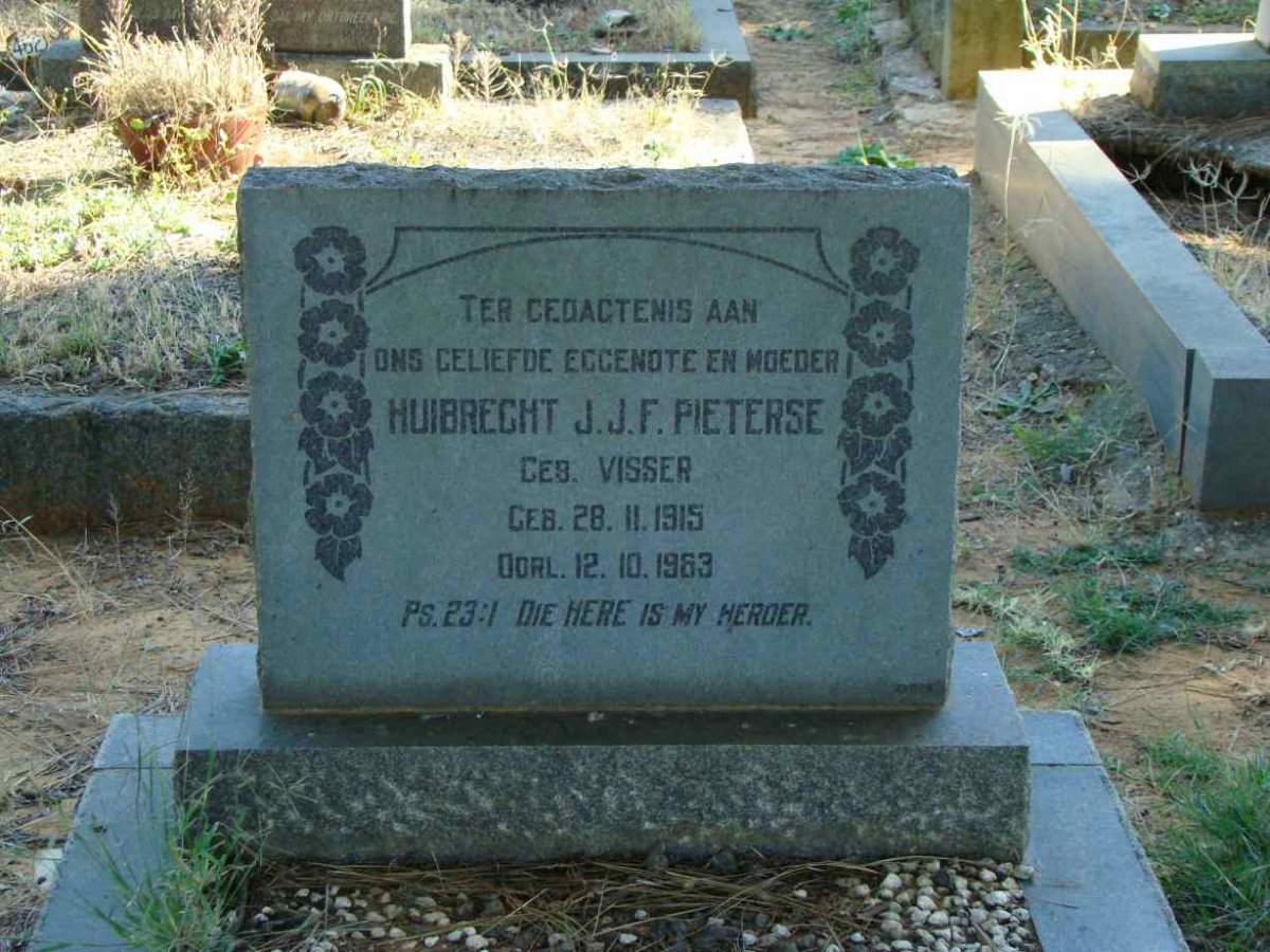 PIETERSE Huibrecht J.J.F. nee VISSER 1915-1963