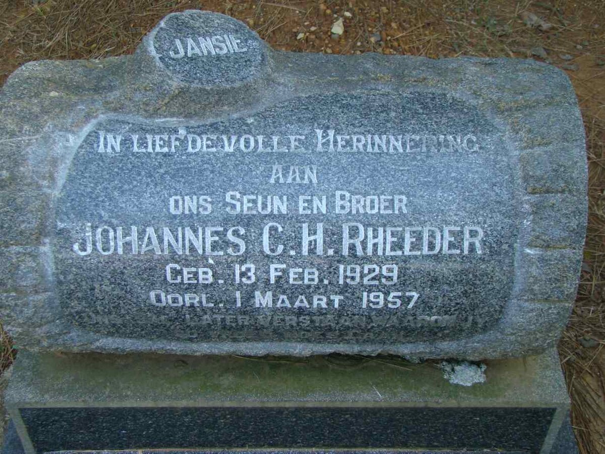 RHEEDER Johannes C.H. 1929-1957