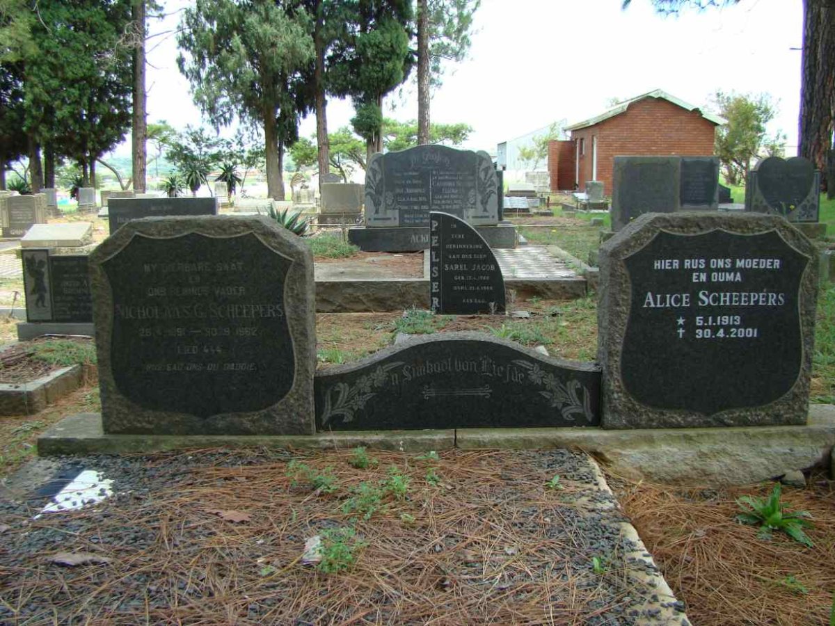 SCHEEPERS Nicolaas G. 1897-1962 &amp; Alice 1913-2001