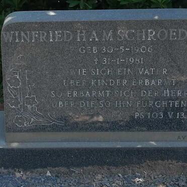 SCHROEDER Winfried Ham 1906-1981