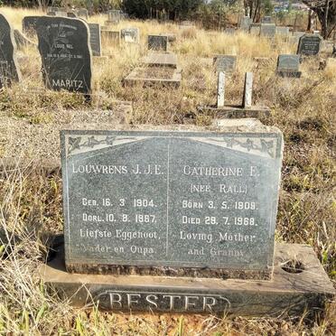 BESTER Louwrens J.J.E. 1904-1967 & Catherine E. RALL 1909-1968