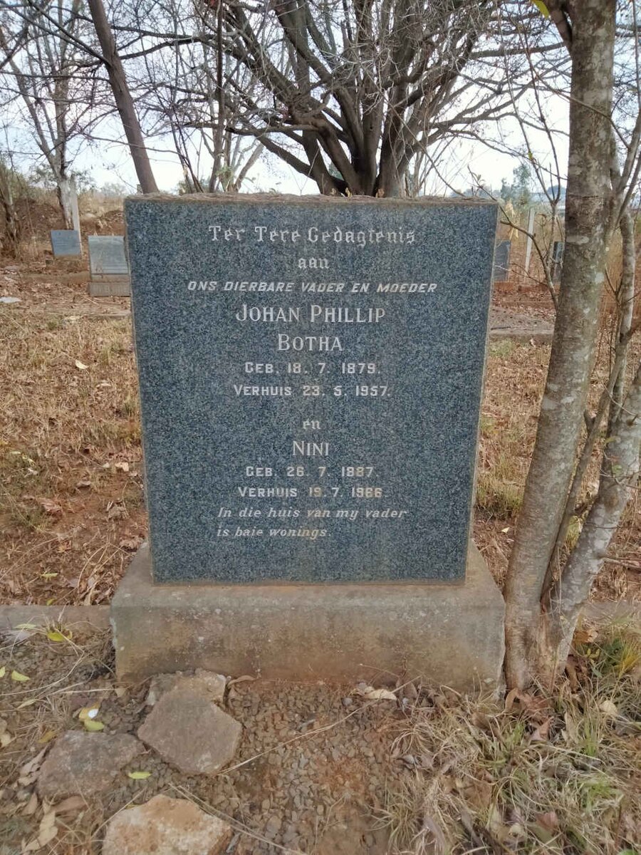 BOTHA Johan Phillip 1879-1957 & Nini 1887-1966