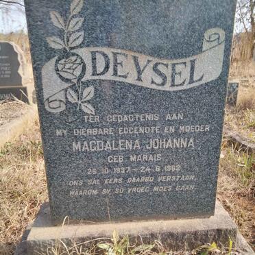 DEYSEL Magdalena Johanna nee MARAIS 1937-1962