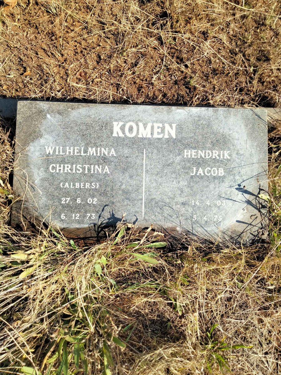 KOMEN Hendrik Jacob 1903-1975 & Wilhelmina Christina 1902-1973