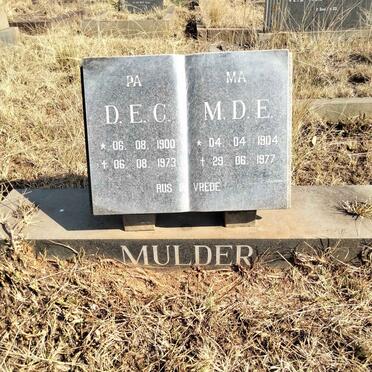 MULDER D.E.C. 1900-1973 & M.D.E. 1904-1977