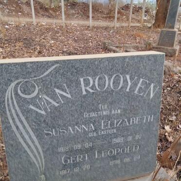 ROOYEN Gert Leopold, van 1917-1996 & Susanna Elizabeth EKSTEEN 1918-1989