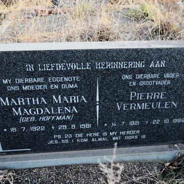 VERMEULEN Pierre 1921-1986 & Martha Maria Magdalena HOFFMAN 1922-1981