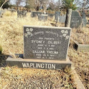 WAPLINGTON Sydney Gilbert 1919-1985 & Lillian Thelma 1925-1973
