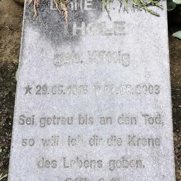 THOLE Leni Emilie Kathe Magdalene nee WITTIG 1915-2003