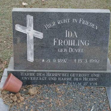 FROHLING Ida nee DUVEL 1897-1992